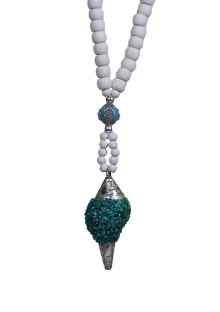 Heaven Eleven - dames - ketting- wit - hout - 925 - zilver - echte - schelp - 80cm