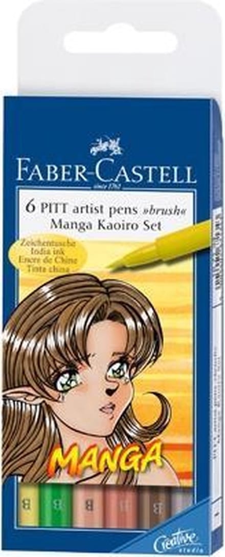 Faber Castell Pitt artist Bursh Pen -  Mango Kaoiro - set 6 delig