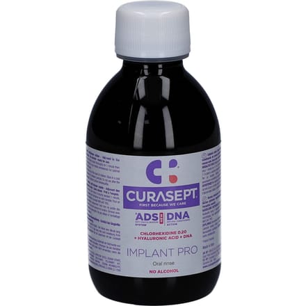 Curasept ADS DNA Implant Pro CHX 0,20% + HA mondspoelmiddel 200 Milliliter