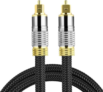 Provium - Toslink optische kabel - verguld - audiokabel - hoge kwaliteit - TV / DVD / CD / DAT / PS4 / AV / MD / TD - 2 meter - zwart