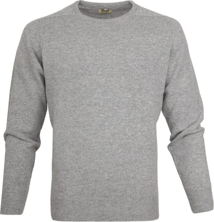 William Lockie Lambswool Grijs - Maat M - Heren - Pullovers