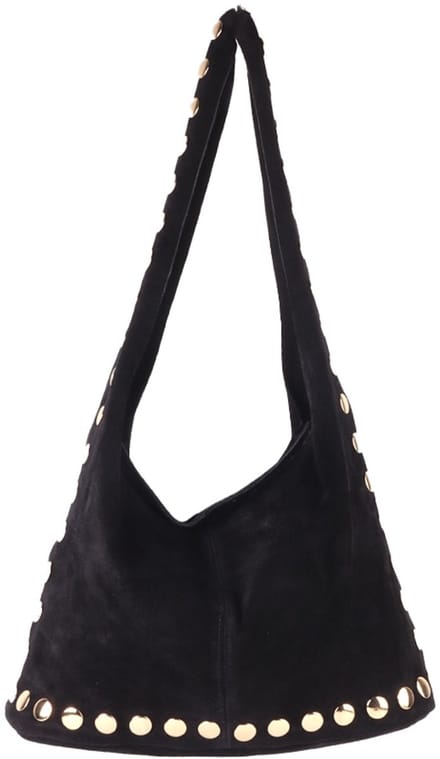 Giuliano lederen schoudetas Atumn - Suede - Made in Italy - Zwart
