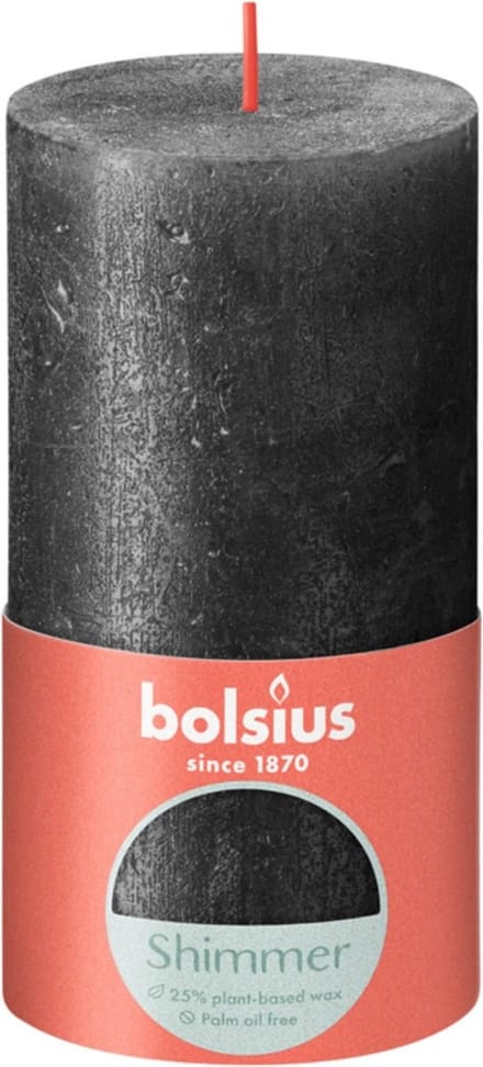 Bolsius Rustiek kaars 130/68 antracite