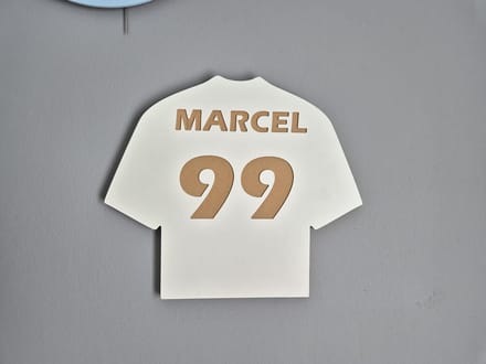 Moliland Serie - MDF Wanddecoratie - Voetbalshirt - Personaliseerbaar