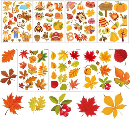 Pompoen herfstdecoratie Thanksgiving raamstickers - herfstdecoraties - eikels - pompoen raamafbeeldingen - thuis - school