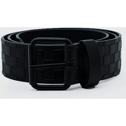 Kunstleren riem met reliëf dambordpatroon | Black | Size Medium