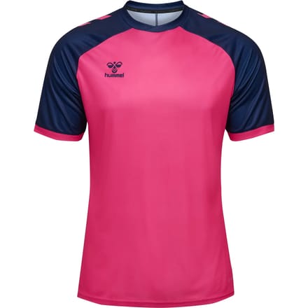 Hummel Match League Shirt Korte Mouw Heren - Raspberry / Marine | Maat: M
