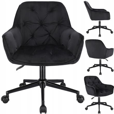 LARGO zwarte fauteuil op zwarte voet
