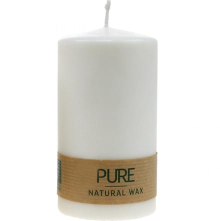 PURE stompkaars 130/70 natuurlijke waskaars met koolzaadwaskaarsdecora