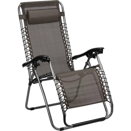 Abbey Camp Tuinstoel - Campingstoel - Relax Stoel Set 3-delig - Grijs