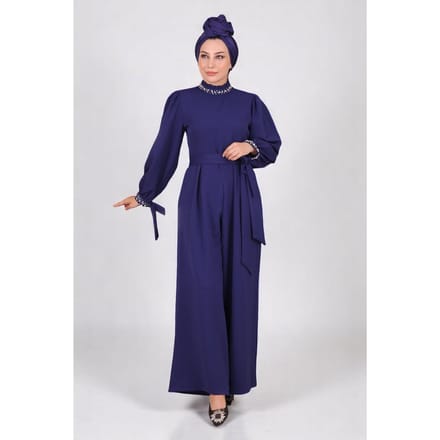 Parel Detailed Jumpsuit-jurk Indigo