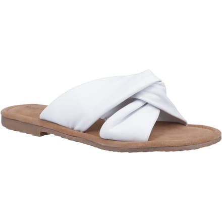 Hush Puppies Amy Brede Pasvorm Leren Dames Witte Sandalen