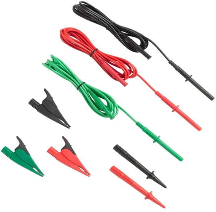 3-delige testloodset met alligatorclips voor hoogspanning en stroommetingen