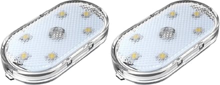 LED-verlichting 2-pack auto LED-interieurverlichting, 7 kleuren auto sfeerverlichting, USB oplaadbare auto leeslampjes, draagbaar