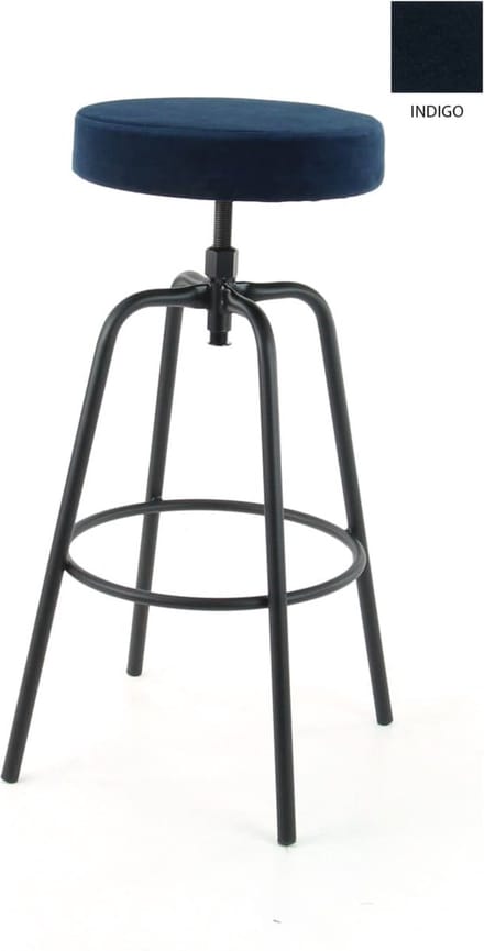 Workliving Barkruk Hoog Rond - Velvet Indigo - 74-82 CM