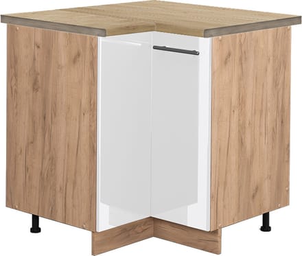 Vicco Fame-Line Hoekkast – 80.5 cm, WB Eik Wit Hoogglans