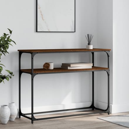 vidaXL - Wandtafel - 100x35,5x75 - cm - bewerkt - hout - bruin - eikenkleur