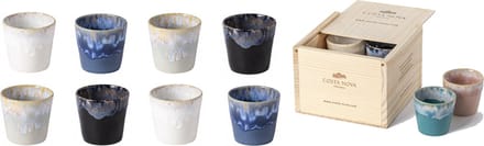 Costa Nova grespresso serie set van 8 lungo kopjes in houten gift box 210 ML - Winter Cold
