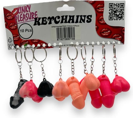 Sleutelhanger met Uitrekbare Willy 10 Stuks