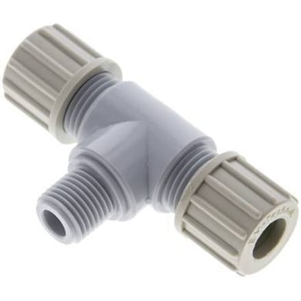 10x8mm & G1/4'' PA T-Vormige Knelfitting Met Buitendraad 10 Bar