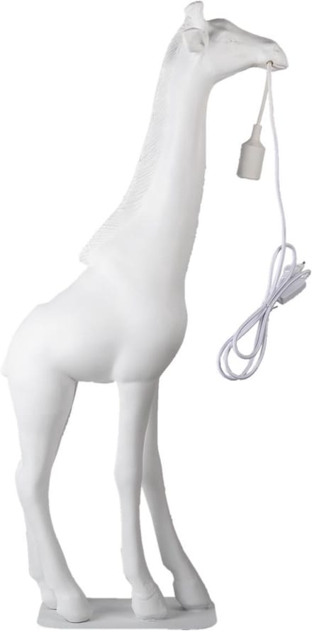 Clayre & Eef Vloerlamp Giraf 48x18x99 cm Wit Polyresin Staande Lamp