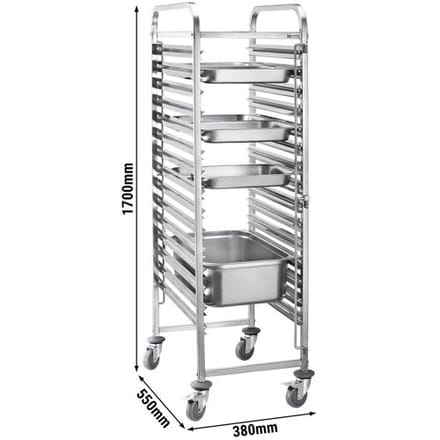 GGM Gastro Tablettwagen - für 16 Tabletts GN 1/1 Zilver