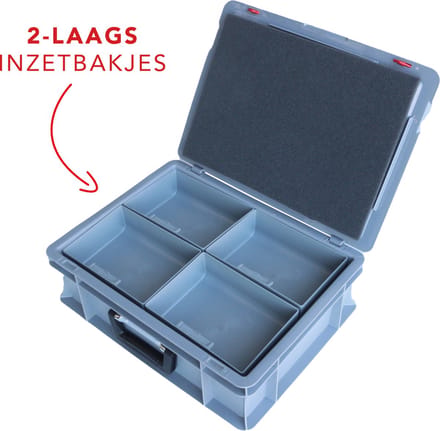 Alpac Assortimentsdoos - Assortimentskoffer - 400 x 300 x 133 mm - Grijs - 20 Vakken
