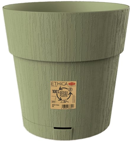 Bloempot 'Ethica' 30 cm - Met zelfbewatering – Voor binnen & buiten - Olijfgroen