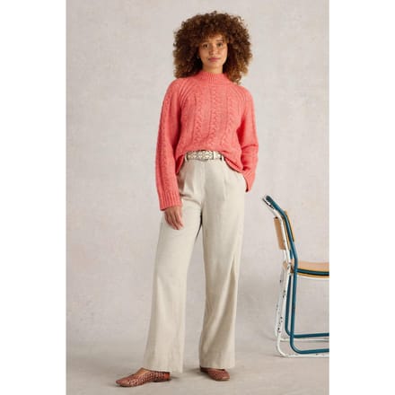 White Stuff Carlie Tweedy Cargo Trouser Light Natural Größe: 22 REGULAR | Cargohosen Outlet | Damen