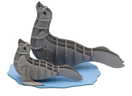 Fridolin 3D papieren model - educatief speelgoed zeehonden knutselset.