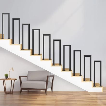 Trapleuning Metaal - Veiligheidshandgreep - Veilig Traplopen - Roestwerende Coating - 95 cm - Zwart