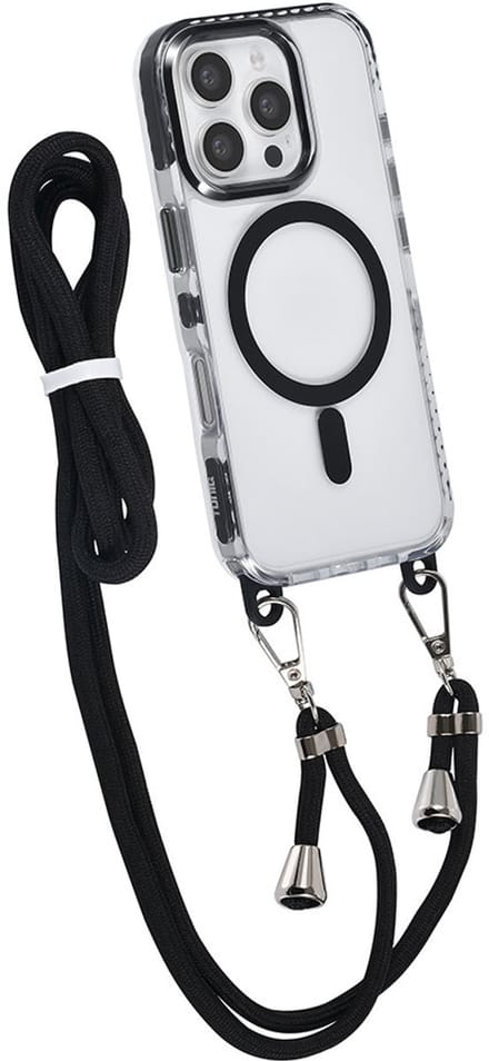 TUNIQ iPhone 16 Pro Hoesje met Koord - MagSafe Compatible - Zwart