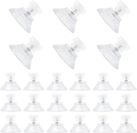 Zuignap met schroefdraad - Transparante Zuignap - 24 Stuks