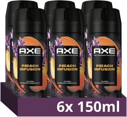 AXE - Premium Deodorant Bodyspray - Fine Fragrance Collection - Peach Infusion - 6 x 150 ml