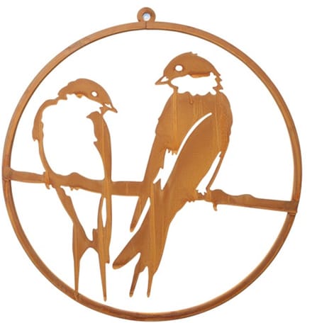 Wandversiering Nikki - maat S - Roest - Decoratie - Vogels