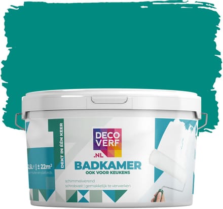 Decoverf badkamerverf 2.5L aquagroen