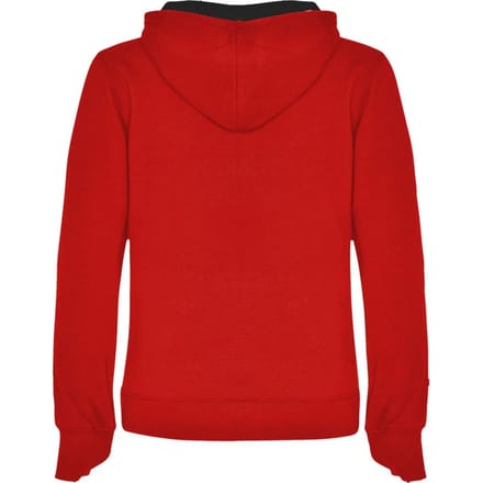 Roly Dames/Dames Urban Hooded Polycotton Sweatshirt (Rood/zwart)
