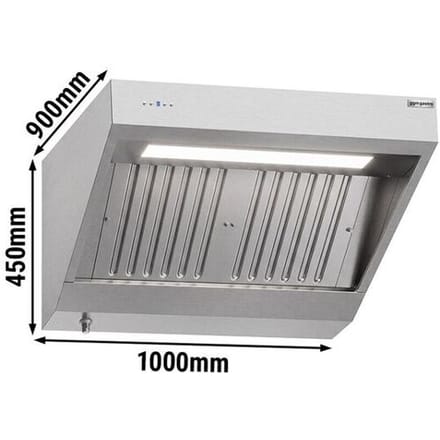 GGM Gastro Wandhaube mit Motor - 1000mm - mit Regler, Filter & Lampe