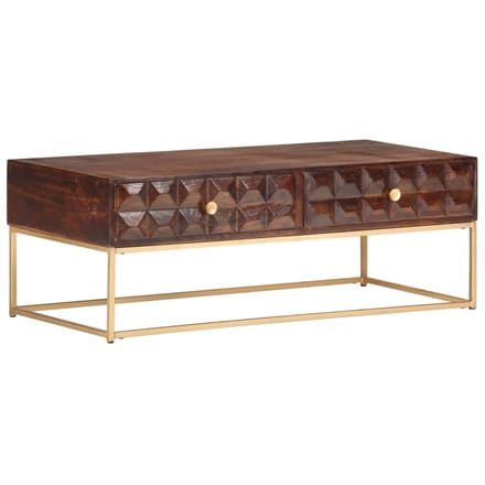 vidaXL - Salontafel - 112x50x40 - cm - Massief - mangohout