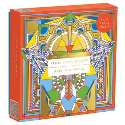 Frank Lloyd Wright Imperial Hotel Peacock Rug 500 Piece Foil Puzzle - Sarah McMenemy