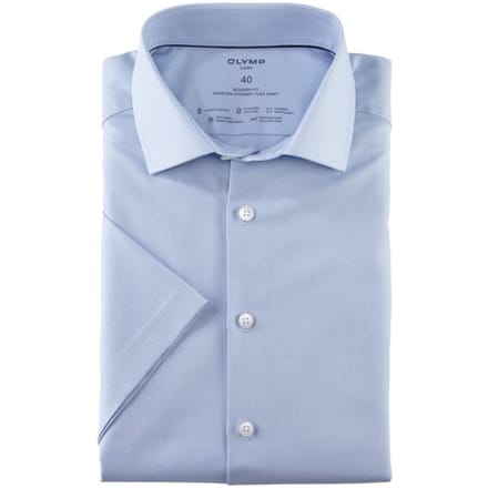 OLYMP Luxor 24/7 modern fit overhemd - korte mouw - Dynamic Flex - bleu