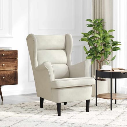 vidaXL Fauteuil fluweel crèmewit