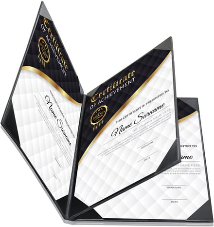 Goodline® - Rapportmap / Diplomamap / Certificaat Mappen - 4x A4 - Zwart