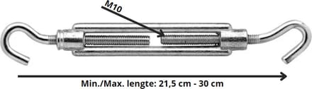 Wovar Spanschroef Haak|Haak M10 x 125 mm Verzinkt | Per Stuk