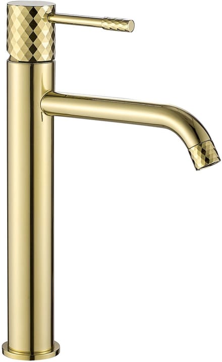 Rea Lungo Diamond high - Wastafelkraan - Gouden - 12X4X30CM