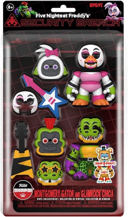 Five Nights At Freddy's Security Breach Chica the Chicken Gator aciefiguren - 2 Pack speelfiguren