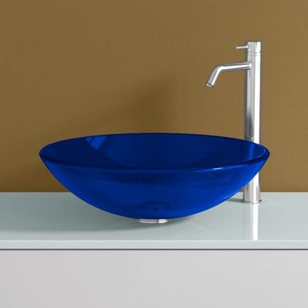 progettobagno Atollo Ø 43 glass countertop washbasin MBLVATO43BLC