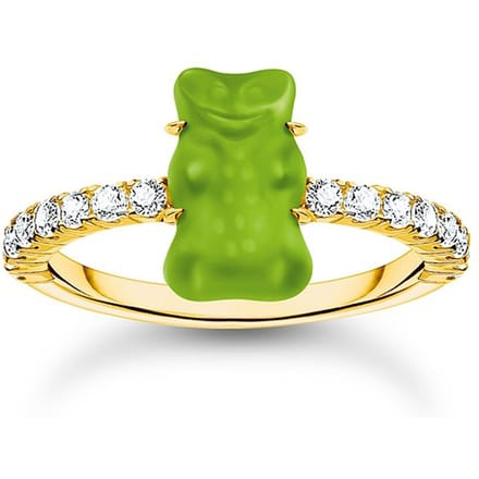 Thomas Sabo - TR2459-414-6-52 - Ring - 925 zilver - Dames - Goldbär groen - Ringmaat 52