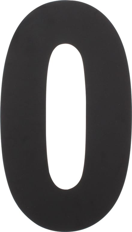 Intersteel Huisnummer 0 XL hoogte 30 cm rvs/mat zwart