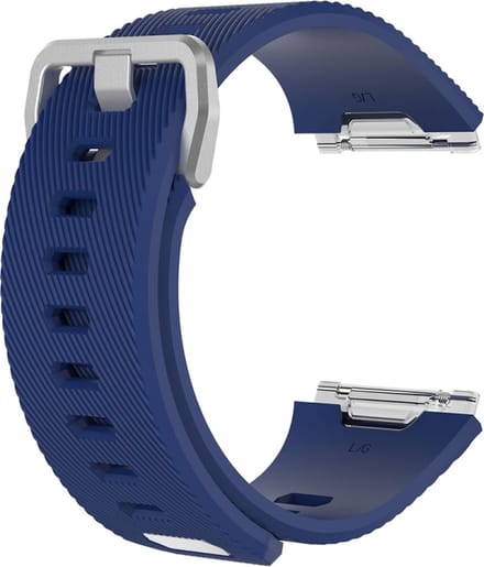 By Qubix - Compatible Fitbit bandje - Geschikt voor fitbit Ionic siliconen bandje met gesp - Maat: Small - donkerblauw